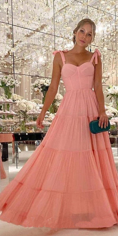 Elegant A line Blush Pink Long Chiffon Prom Dress 22th Birthday Outfit –  PreppyDress