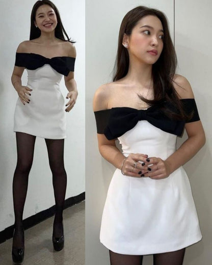 mignonne robe de bal bustier blanche coupe trapèze pour 16e anniversaire P2162