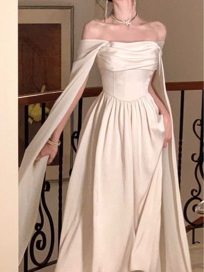 Sexy A-Linien langes Ballkleid Weiß 21. Geburtstag Outfits P2188