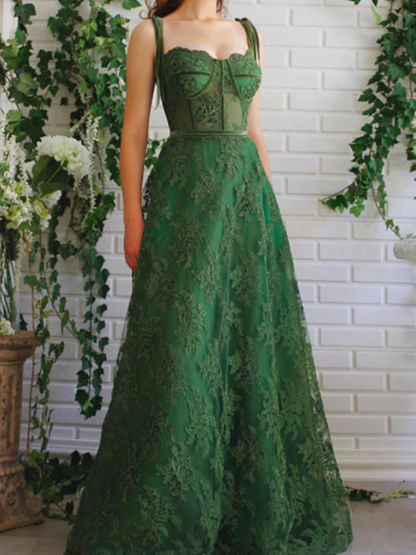 Green Lace Long Formal Graduation Dresses Birthday Outfits P2198 –  PreppyDress