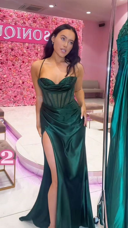 Sexy Sweetheart Neck Mermaid Long Prom Dresses P2241