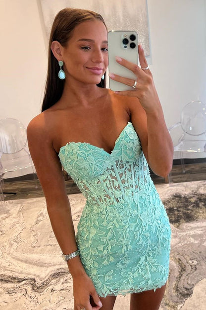 Robe de soirée moulante rose vif avec corset à lacets et appliqués P2283