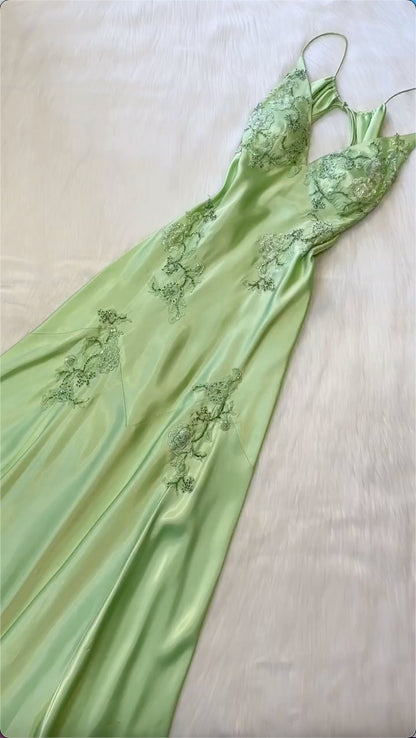Schickes Meerjungfrauen-Abendkleid aus rosa Satin mit Spaghettiträgern, langes Ballkleid P2360