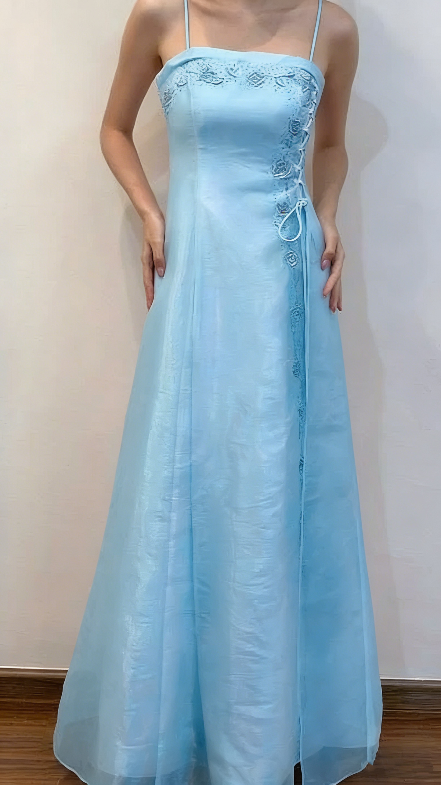 Pretty A Line Spaghetti Straps Pink Evening Dress Long Prom Dresses P2335