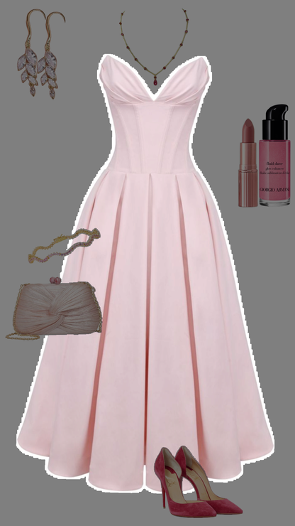 Einfaches A-Linien-Sweetheart-Abendkleid aus rosa Satin Ballkleider P2470