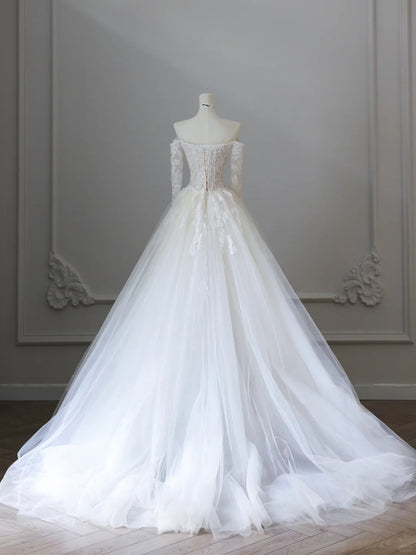 Robe de mariée sirène unique en dentelle blanche élégante P2519