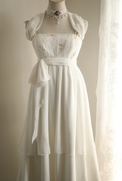 Einfaches Neckholder-Brautkleid aus römischem Chiffon, fließend P2809