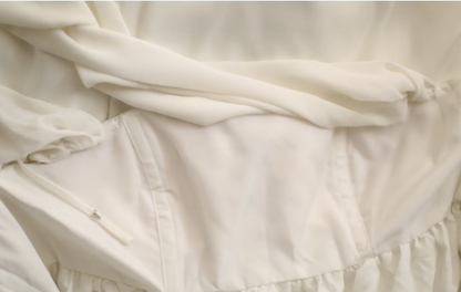 Einfaches Neckholder-Brautkleid aus römischem Chiffon, fließend P2809