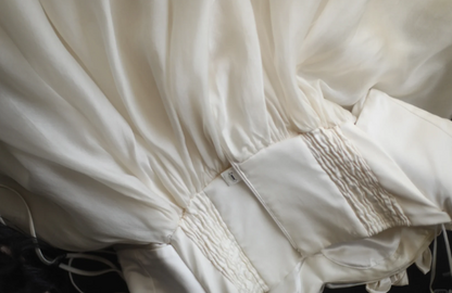 Champagnerfarbenes Brautkleid P2810 mit Herzausschnitt, Blumenmuster, A-Linie und gestuftem, bodenlangem Rock