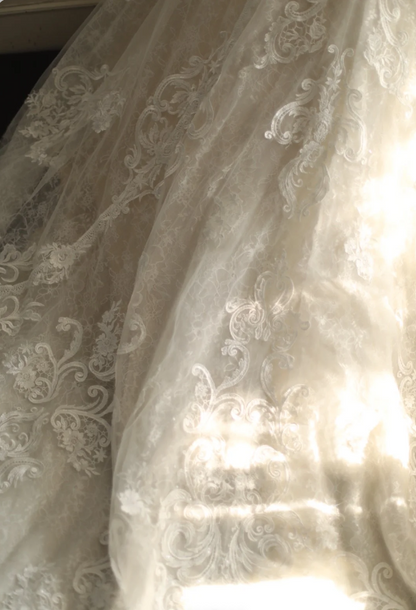 Vintage Lace Mesh Splicing Heart-Shaped Neck Mermaid Princess Wedding   PreppyDress