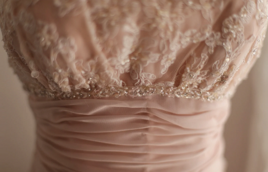 Retro Princess Pink Tube Top Irregular Puff Wedding Dress P2846