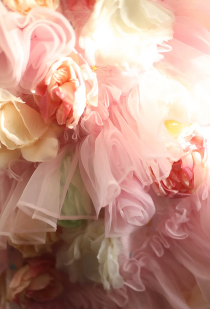 Gorgeous Princess Pink Rose Handmade Flower Fluffy A-line Wedding Dres PreppyDress Gorgeous Princess Pink Rose Handmade Flower Fluffy A-line Wedding Dres PreppyDress