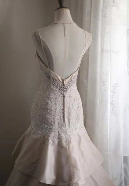 Retro Palast zartrosa Rock Torten mehrlagiges Hochzeitskleid P2860