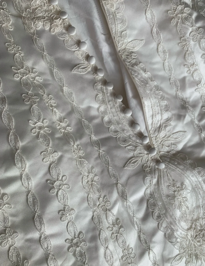 Vintage schulterfreies Hochzeitskleid aus Palastspitze P2867