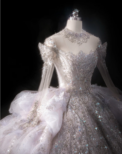 crystal beaded wedding dresses Luxury Long Mermaid Sweetheart Strapless Ruffles Beaded Crystal Wedding Dress main image 0