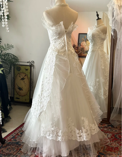 Vintage Tulle A-Line Wedding Dress with Patches P2920 – PreppyDress