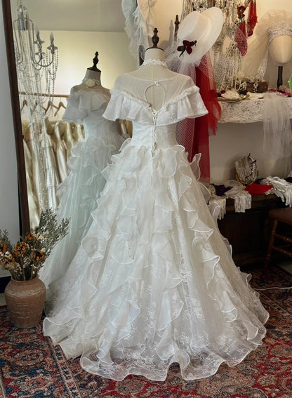 Prinzessin One-Shoulder A-Linien Tüll Bodenlanges Hochzeitskleid P2945