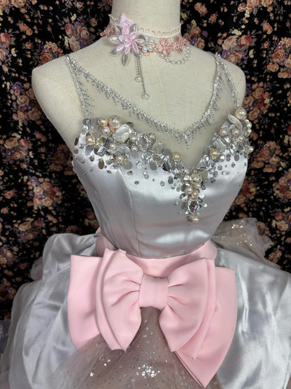 strapless open back dress Hot Pink Strapless Satin A-Line Long Prom Dress with Bra