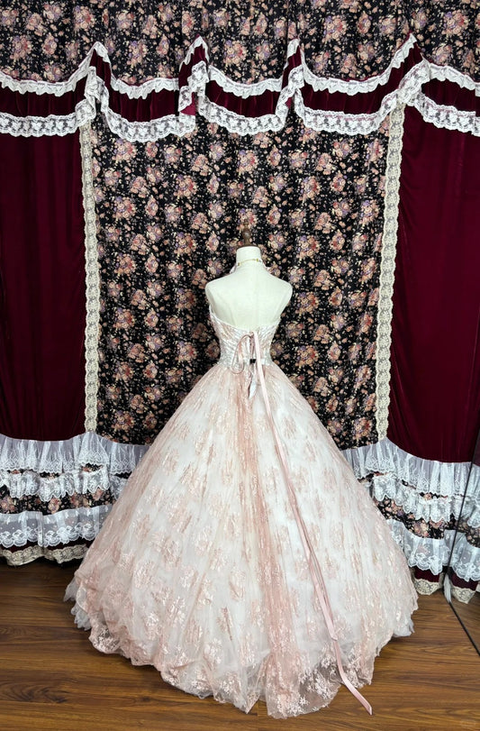 Moonlit Rose Heart-Shaped Neck Wedding Dress for Opening Ceremony with Floor-Length Skirt P2979