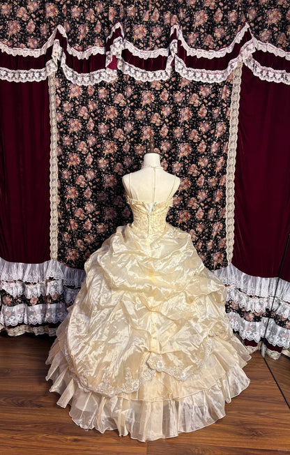 Süßes Prinzessinnen-Trägerkuchenrock Bodenlanges Hochzeitskleid P3017