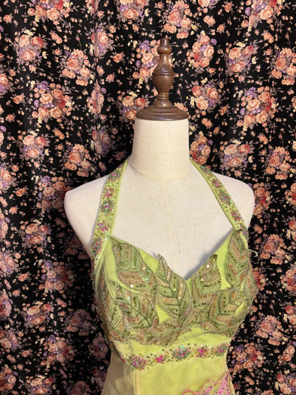 slim fit dress slacks Forest Green Halter Neck Sequined Leaf Embroidery Large Skirt Mermaid  Wedding Dress P3020