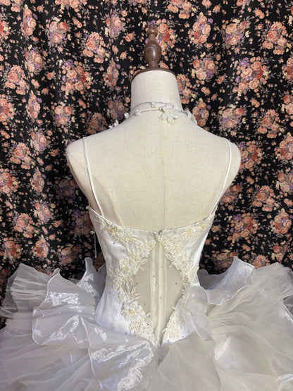 Prinzessinnen Ballettträger Blumenstickerei Oversize Kuchenrock Hochzeitskleid P3030