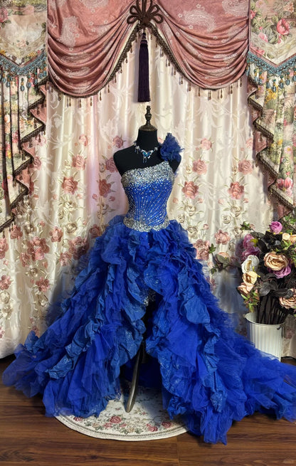 royal blue sequin dresses Royal Ruffle Cap Slv Dress – Peacocks & Pearls Lexington main image 0