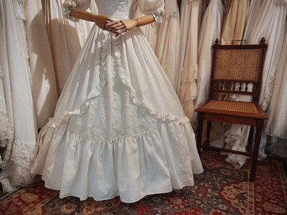 Retro Round Neck Furry 3D Flower Puff Sleeve A-Line Princess Wedding D –  PreppyDress