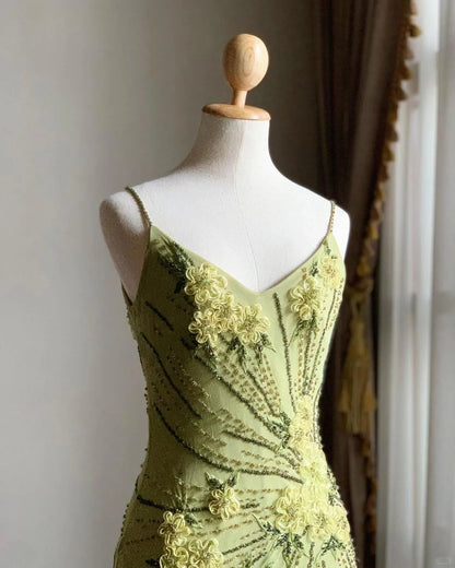 Stunning Green Strappy Embroidered Beaded Chiffon Homecoming Dress P31 PreppyDress Stunning Green Strappy Embroidered Beaded Chiffon Homecoming Dress P31 PreppyDress