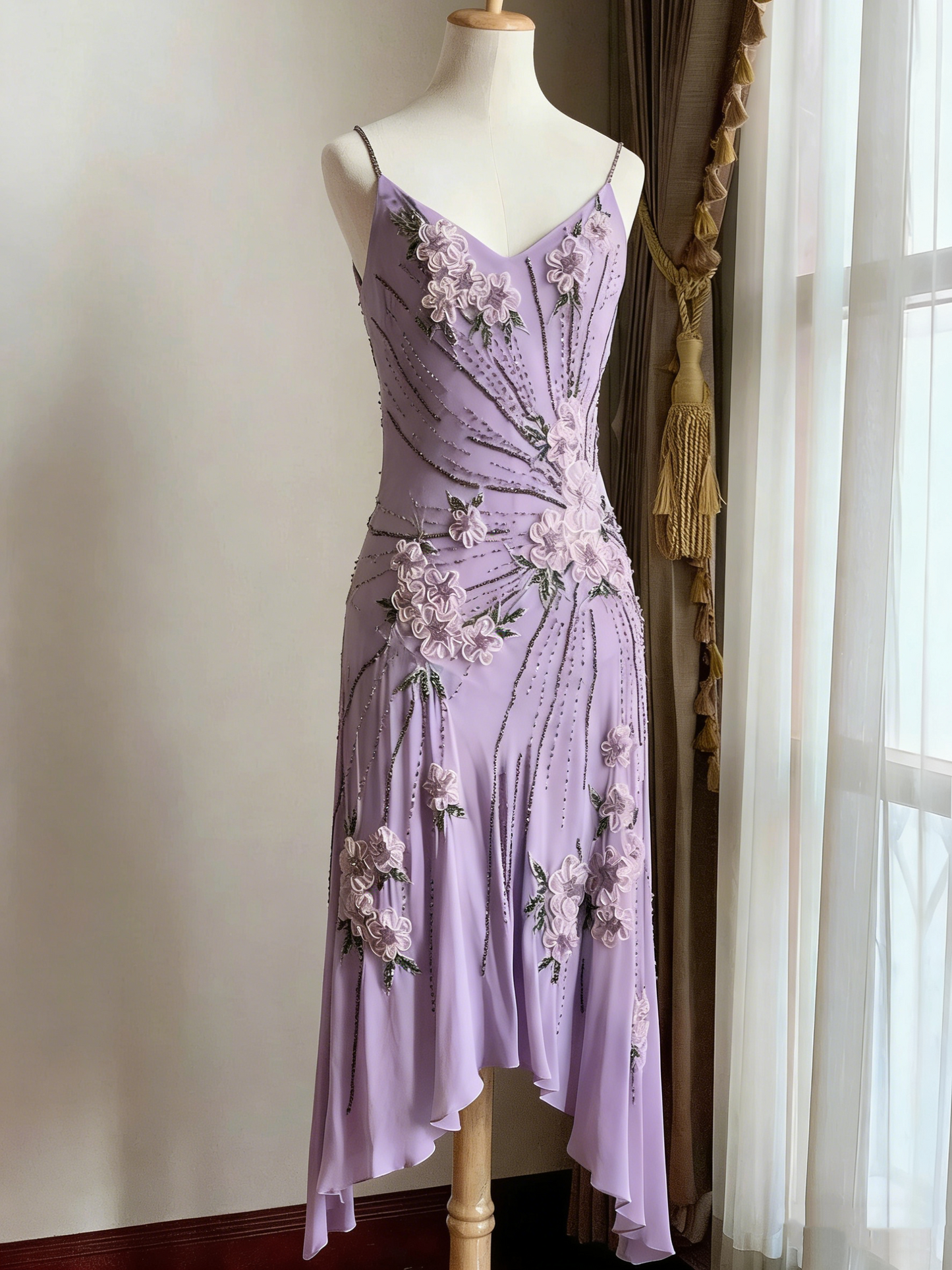 Stunning Green Strappy Embroidered Beaded Chiffon Homecoming Dress P3140