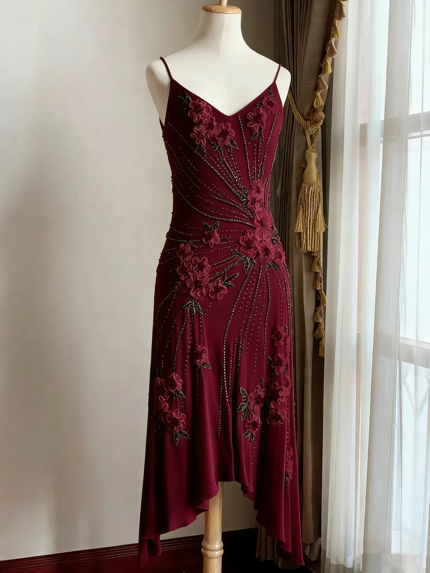 Stunning Green Strappy Embroidered Beaded Chiffon Homecoming Dress P3140