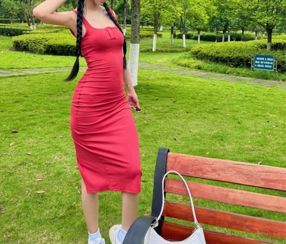 Sexy rotes trägerloses figurbetontes Heimkehrkleid P3152