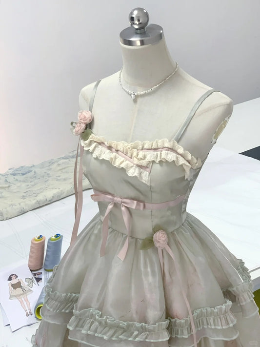 Chic Grey Halter Neck Lace Waist A-Line Homecoming Dress P3169