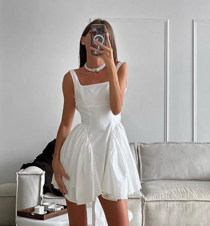 Simple Backless Strap Bow Mini Homecoming Dress P3198  PreppyDress