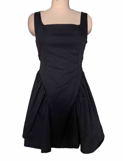 Einfaches, rückenfreies Mini-Abschlussballkleid mit Schleife P3198