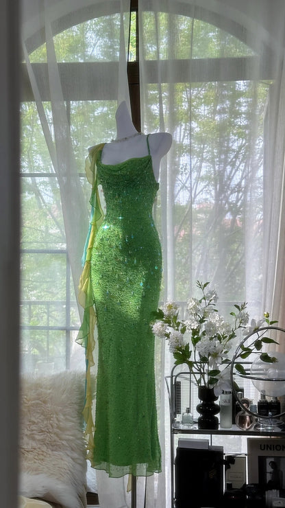 Shiny Full Beaded Heavy Green Mermaid Backless Evening Gown Prom Dress PreppyDress Shiny Full Beaded Heavy Green Mermaid Backless Evening Gown Prom Dress PreppyDress