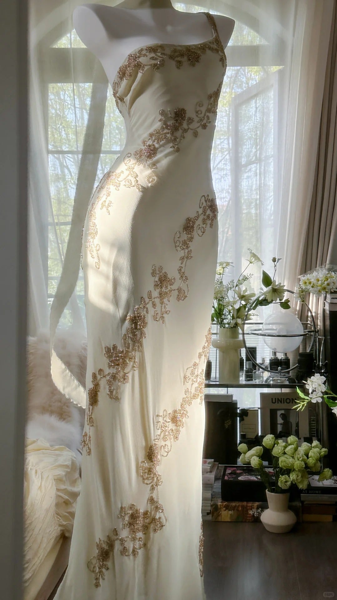 Flowy One Shoulder Chiffon Beaded Elegant Prom Dress P3283