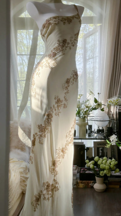 open lace back dress Flowy One Shoulder Chiffon Beaded Elegant Prom Dress P3283 – PreppyDress