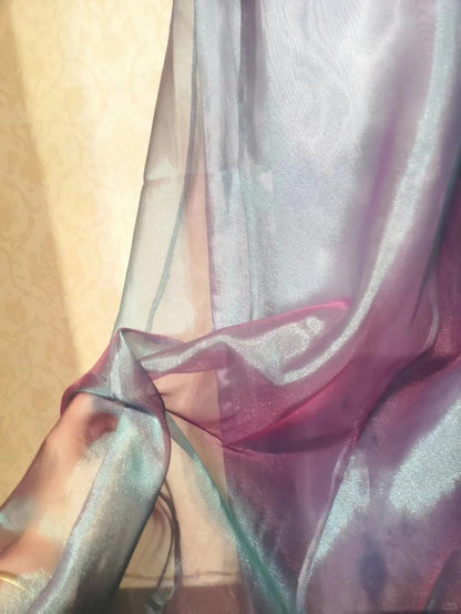 Fließendes, blau-violettes Laser-Abendkleid P3327