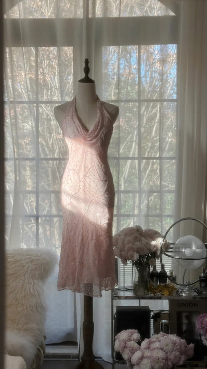 Cute Halter Neck Sleeveless Backless Beaded Short Prom Dress P3339   PreppyDress