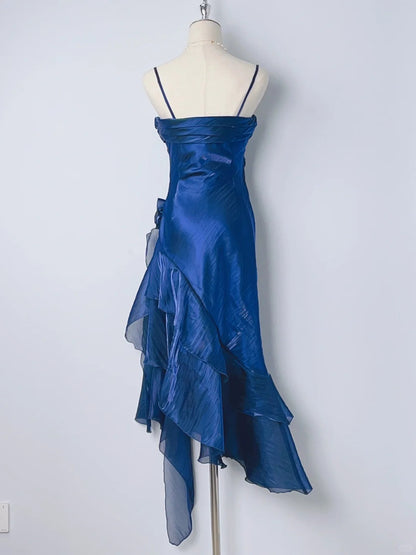 Beautiful Mermaid Spaghetti Strap Ice Blue Irregular Skirt Homecoming PreppyDress Beautiful Mermaid Spaghetti Strap Ice Blue Irregular Skirt Homecoming PreppyDress