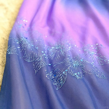 Funkelndes Galaxie Chiffon Neckholder-Glitzer-Ballkleid in Lila P3394