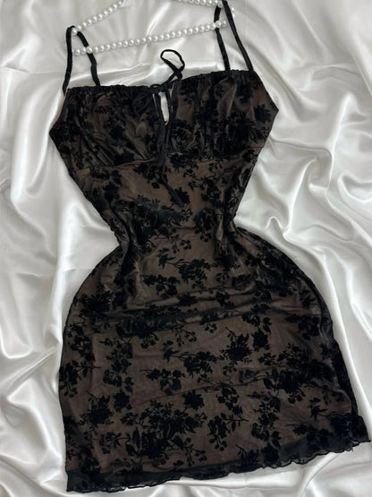 Vintage Lila-Schwarz Spitze Träger Minikleid für Homecoming P3419