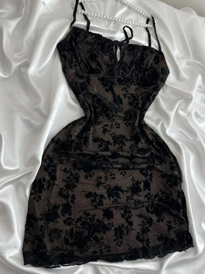 Vintage Lila-Schwarz Spitze Träger Minikleid für Homecoming P3419