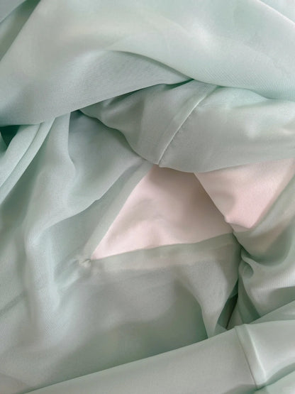 Wunderschönes Meerjungfrauen-Ballkleid aus Chiffon mit Spaghettiträgern und Perlen P3437