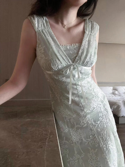 Wunderschönes hellgrünes ärmelloses Spitzenkleid elegant für Geburtstagsparty und Abschlussball P3487