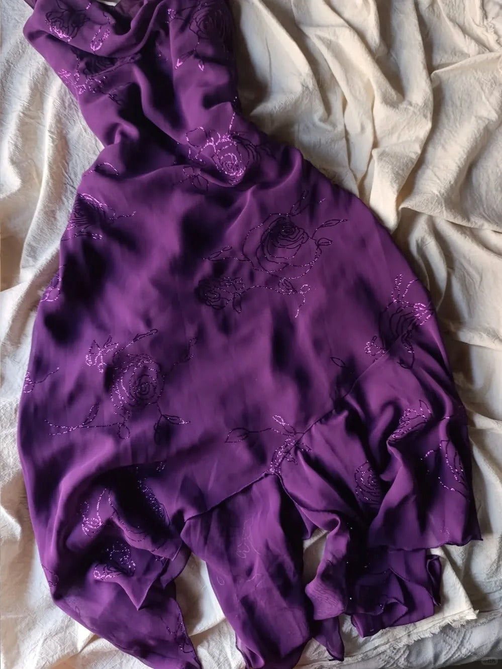 Charming Purple V-Neck Chiffon Prom Dress P3495