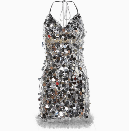 Shiny Silver Sequin Halter Neck Bodycon 22nd Birthday Homecoming Dress PreppyDress Shiny Silver Sequin Halter Neck Bodycon 22nd Birthday Homecoming Dress PreppyDress