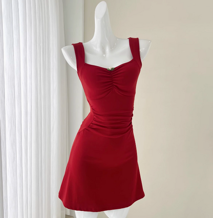 Robe de bal de 17e anniversaire à bretelles fines, col carré simple et coupe ajustée P3540