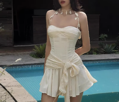 Pure Desire Style One-Shoulder Neckholder Tube Top Plissierte Schleife A-Linie 19. Geburtstag Homecoming Kleid P3545